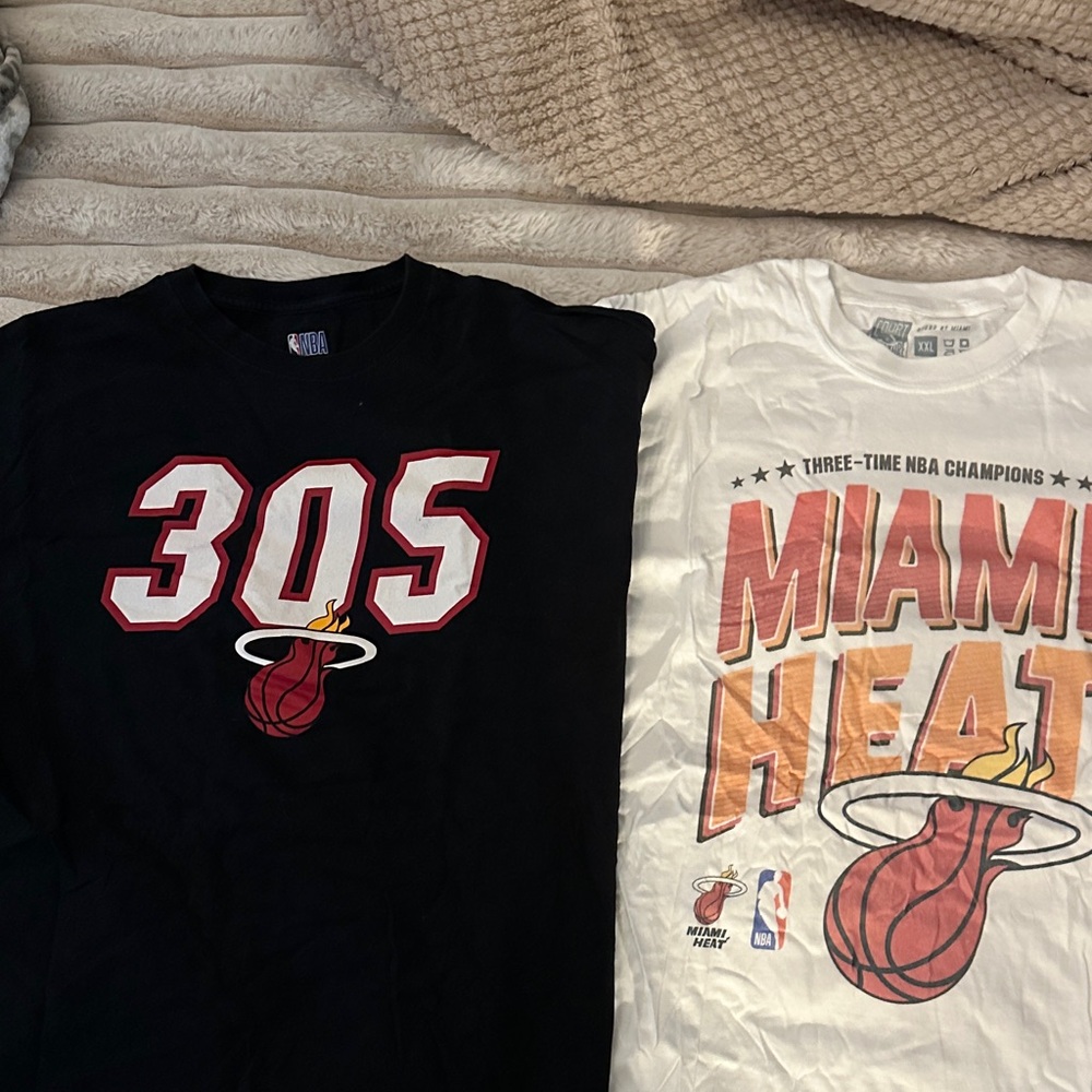 Miami Heat NBA lot of 2 shirts xxl court culture nba shirts 305 Miami Heat bas